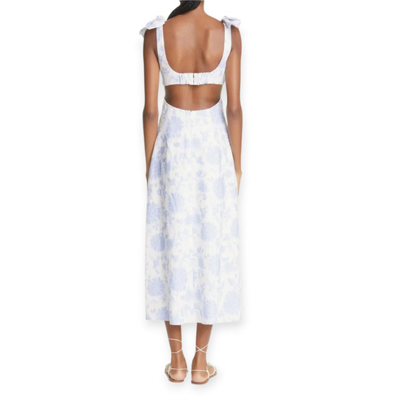 Zimmermann Postcard Tie-Shoulder Midi Dress Size Large‎ - Picture 3 of 10